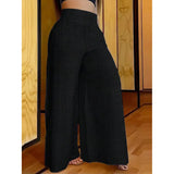 Solid Color High Waist Slimming Wide