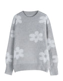 And Winter New Knitwear Blouse Loose Flowers Collar Collar Sweater Women's