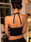Is The Same Sexy; Lace Splicing Irregular Hanging Neck Vest + Short Skirt Tice Lace Perspective
