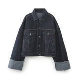 New Denim Jacket 9632255 Roll-Side Trousers And Foot Jeans