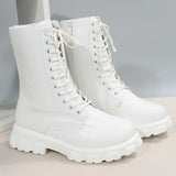 Winter New Large-Size Front With Thick Bottom Chkles And Fashion Buckle Round Head Martin Boots