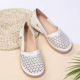 Summer Large-Size Casual Sandals Women's Slope Hollow Pure Color Single Shoes Low-Heeled Sandals