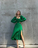 Women's Spring/Summer Explosion Solid Color Square Collar Sexy Open