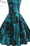 Womens Dresses 2023 Casual Floral Retro Vintage 50s 60s Robe Rockabilly Swing Pinup Vestidos Valentines Day Party