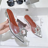 Women 2025 Summer New Head Tip-Toe PVC Sexy Metal Decorative Lady