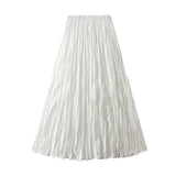 Luxury Light Pressure Folded Skirt Women's Spring And Autumn New Station Big Swing Thin Folded A Skirt