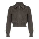 Vintage Zippered Jacket Women's Autumn 2025 Leisure New Workwear