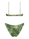 Floral Print Smocked Bikini Set-Outfit