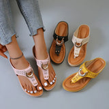 Zingj Size Slope With Hollow Toe Slippers Female Thick Bottom Buckle Lightweight Beach