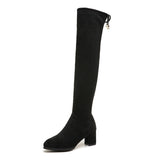 Knee-Length Boots Women's Velvet High-Heeling Boots Korean Version Of The Plus Thin Size Women's Boots In The Autumn And Winter Of