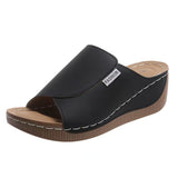 Thick-Sed Casual Slippers Women's Shoes 2025 New Wide Strips With Simple Fashion Fish Mouth Slope And