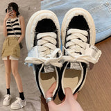 Canvas Shoes Women's Esque Shoes New Retro Fashion Thick-Soled Casual Single Shoes Beggar Tide