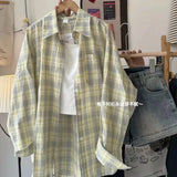 Thin Plaid Long-Sleeved Women's Coat Summer New Design Sunscreen Cardigan Loose Shirt