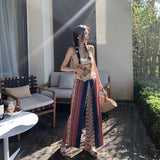 Zingj New Print Wide-Leg Pants Ethnic Snow Spinning Pants Bohemian Beach Pants