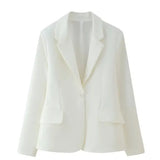 Women's Explosive Stylish Elegant White Collar Jacket Casual Long-Sleeved
