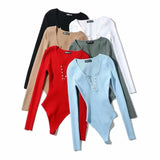 Style Trend Long-Sleeved V-Neck Buckle-Coat Shirt Bottoming Women's Solid-Colored Clothes Based