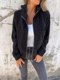 Solid-Color Jacket Women's Simple Wind Wick Hooded Coat Women's Pocket