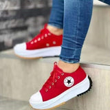 2025 New Low-Top Single Shoes Women's Thick-Sing Canvas Shoes Women's Canvas Pine Cream Bottoms Of Large Women's