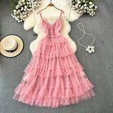 Light Yarn Bare Back Sweet Wooden Ear Slings Long Shaft Fairy Air Mesh Irregular