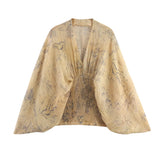 New Series Printing V-Neck Tight Waist Top