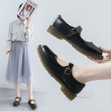 Leather Shoes Women Retro Women 2025 Spring College Wind Flat-Soles Retro Shoes Students Literary Style