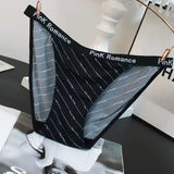 High Quality Ice Letter Weaving Sexy Low-Rise Breathable Cotton Crotch Print Lady Trousers