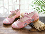 Zingj Cloth Shoes Women's Shoes Embroidered Shoes Low Heel One-Word Button Summer Women's Singles