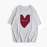 Sale Of Simple Love Print T-Shirts For Girls In Summer Free-Round Collar Pure Cotton Short-Sleeved