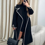 And Winter 2025 European Women's Double-Sided Hairs Long-Sleeved Knitted Long Coat Loose Wind
