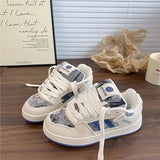 Niche Casual Sneakers Women In The Autumn Of 2025 New Round Head Student Bread Shoes Low Help Thick-Solle Shoes