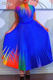 Pieces Set Sexy Spring Fashion Women Sets 2023 Female Tops Floral Print Short Sleeve Shirt Elastic Waist Long Pleated