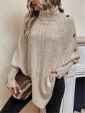 New Autumn And Winter High-Collar Button Decoration Bat Shirt Sworn