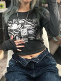 Eye Graphic Long Sleeve Crop