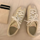 New Retro Wind Round Head Tie With Derain Shoes Women Casual Splicing Casual Aggan