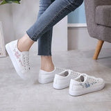 Red Embroidery Small White Shoes Women 2025 New Students Thick Plate Shoes Small Fresh Plum Single Shoes