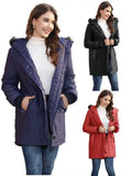 Women's Autumn And Winter New Large-Size Hooded Warm And Slim Down Cotton Jacket With Medium-Long
