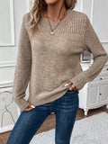 Long Sleeves Solid-Colored Knitted Shirt Thread Hollow Slim Bottom Sweater