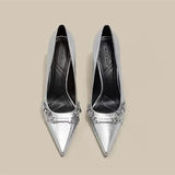 Temperament Tip Heeled Fairy Single-Shoe Women 2025 New Autumn Net Red Shallow Fine Heel High