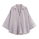 New Linen-Blend Wide-Sleeved Loose Shirt