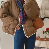 Women Tender Solid Basic Windproof Thick Winter Warm Vintage Loose Comfortable Ulzzang College Female Outwear Casual
