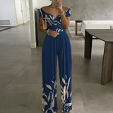 New Women's Fashion Temperament Elegant Commuter Print Broad-Legged Women's