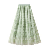 Dress Women's Half-Dress Dress 2025 New Cake Skirt Showing Thin Long Mesh Dress Level Half Skirt