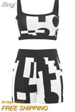 Women Knitted 2 Piece Summer Shorts Set Sleeveless Vintage Printed Crop Tank Top Elastic High Waist Shorts