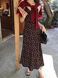 Xixi 2025 Spring New Retro High-Rise Sling Dress Print Pure Desire Holiday Dress Women