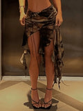 Asymmetric Lace Up Maxi Skirt- Outfit
