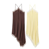 New Summer Women's Fashion Lace Silk-Sense Silk-Sense Dress