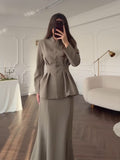 Autumn And Winter New Self-Cultivative Temperament Cardigan Long-Sleeved Half-Dress Dress