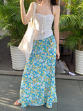 Desire Girl To Reduce The Age Of Sexy Hanging Neck More Wearing A Word Shoulder Tight Chest Vest Hottie Low-Waist Broken Flower Half-Body