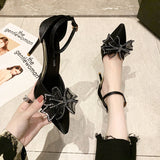 Wind High Heel Female Sheel 2025 New Bow Water Drill Tip Shallow High Heel Single Shoe