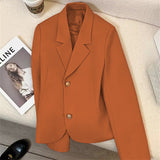 Zingj 2024 New Orange Short Style Small Suit Jacket Female Temperament Show Thin Casual Commuter Wind Jacket